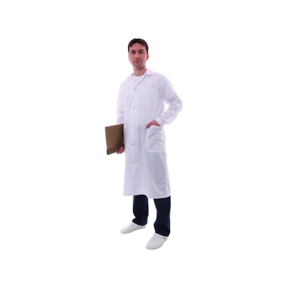 Медицинский мужской халат ООО Комус, цвет белый, размер 52-54