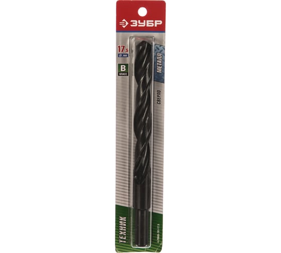 Изображение товара Сверло «ТЕХНИК» (17.5х191 мм; Р4М2; В1) по металлу Зубр 4-29605-191-17.5