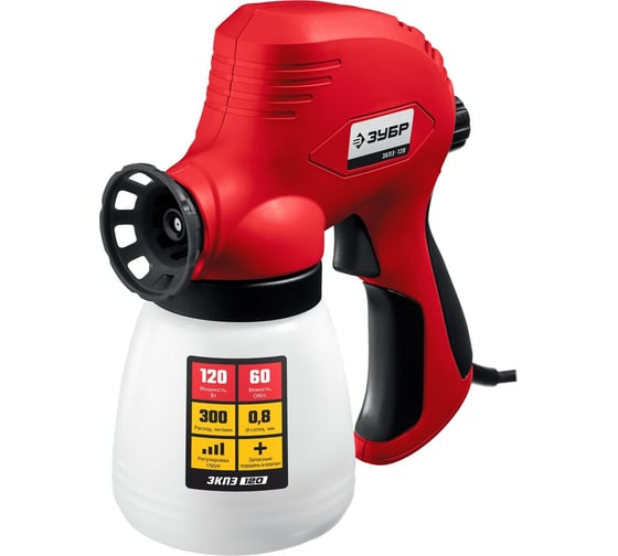 Изображение товара Электрический безвоздушный краскопульт ЗУБР 120 Вт ЗКПЭ-120