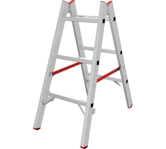 Изображение товара Индустриальная двухсторонняя алюминиевая стремянка с перекладинами Новая Высота NV5123 5123203