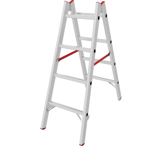 Изображение товара Индустриальная двухсторонняя алюминиевая стремянка с перекладинами Новая Высота NV5123 5123204