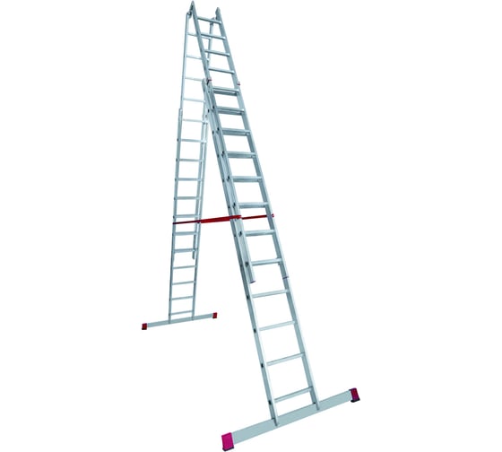 Изображение товара Индустриальная двухсторонняя алюминиевая стремянка с регулировкой высоты Новая Высота NV5183 5183412
