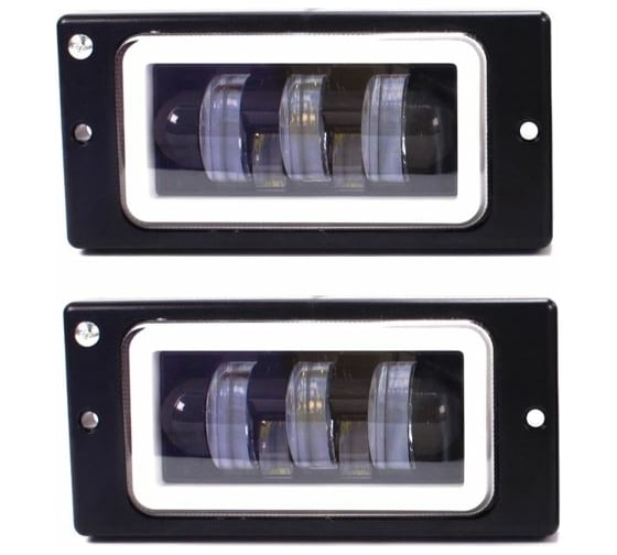 Изображение товара Светодиодная фара AIRLINE PRO регулируемая световая граница, 41 Вт, белый/ободок, 174x85x70 мм, комплект 2 шт. ALED072