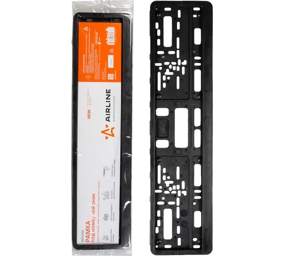 Изображение товара Рамка под номерной знак AIRLINE двусоставная, евро-книжка, черная ADFC002