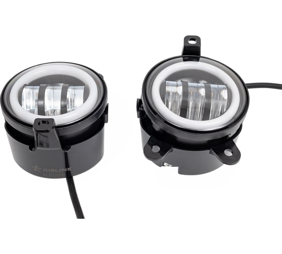 Изображение товара Светодиодная фара AIRLINE PRO с регулируемой световой границей, 32 Вт, белый/ободок, D-90 мм, комплект 2 шт. ALED076