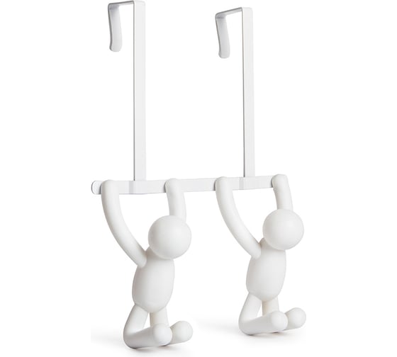Изображение товара Надверная вешалка Umbra Buddy, 21,6 см, белая, 2 крючка 1004260-660