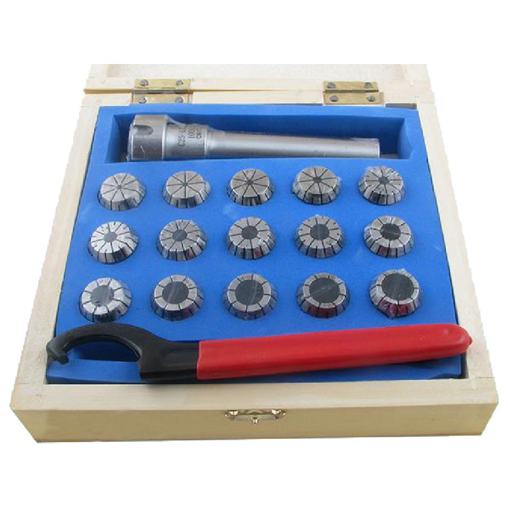 Изображение товара Патрон цанговый С25 с набором цанг ER25 15 шт диам. 2-16 мм CNIC 55949