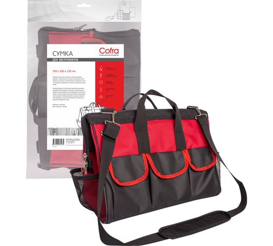Изображение товара Сумка для инструментов COFRA 390x200x320 мм, цвет красный/черный TC-4111