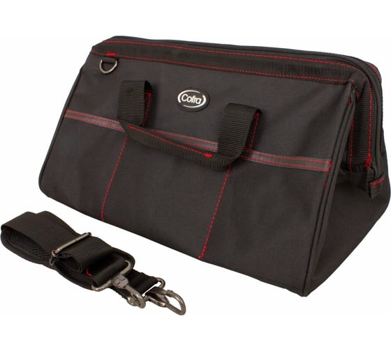 Изображение товара Сумка для инструментов COFRA с мягким дном, пласт. фурнитура, 410x240x260 мм, цвет красный/черный TC-4211WR