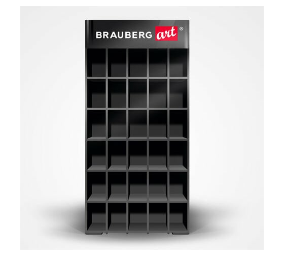 Изображение товара Настольный дисплей для размещения маркеров для скетчинга BRAUBERG ART 30 ячеек, 180 маркеров 504907