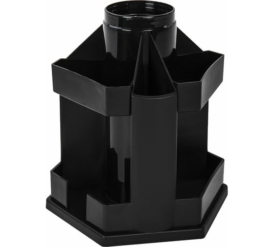 Изображение товара Подставка-органайзер BRAUBERG MAXI 10 отделений, вращающаяся, 157x140x175 мм, черный 238093