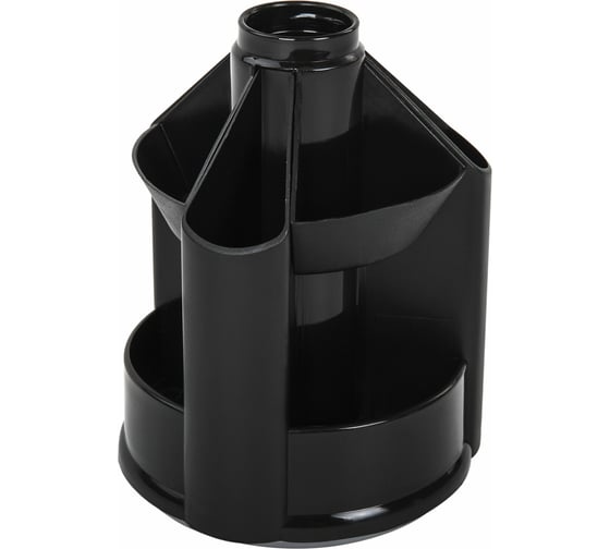 Изображение товара Подставка-органайзер BRAUBERG MINI 10 отделений, вращающаяся, 107x107x130 мм, черный 238094