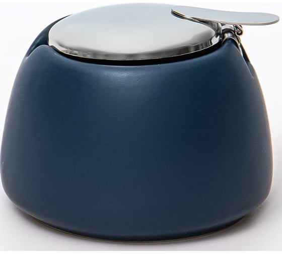 Изображение товара Сахарница Elrington МАТОВЫЙ 300 мл, с крышкой из нержавеющей стали, индиго, цветная упаковка 109-06070