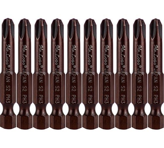 Изображение товара Бита PH3, 50 мм, сталь - S2, 10 шт Mr. Logo A050P3-10