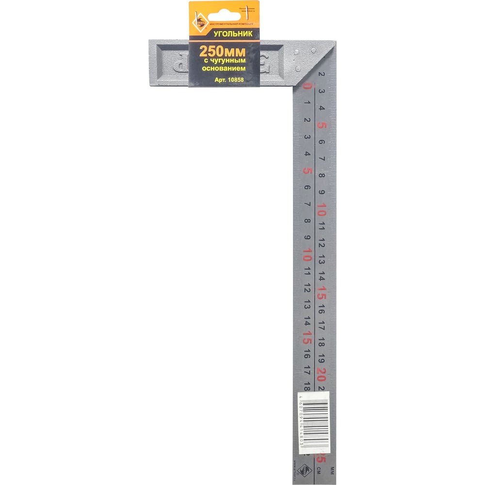 Изображение товара Угольник 250 мм с чугунным основанием Энкор 10858 - полупрофессиональный столярный инструмент