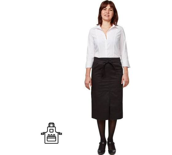 Изображение товара Фартук официанта ООО Комус черный, средней длины 661400