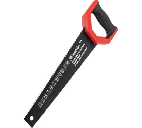 Изображение товара Ножовка MATRIX по дереву UNIVERSAL, 350 мм, зуб - 3D, закаленный зуб, две рабочие кромки полотна - 13-14 TPI и 7-8 TPI, тефлоновое покрытие полотна, двухкомпонентная рукоятка// 23570