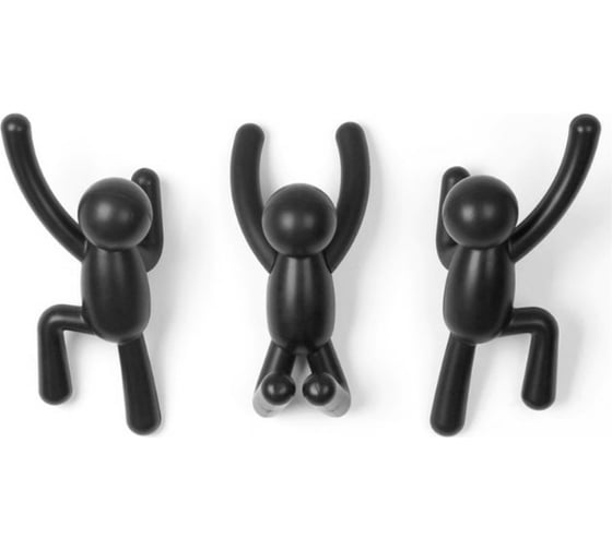 Изображение товара Набор крючков Umbra Buddy, черный, 3 шт. 318165-040