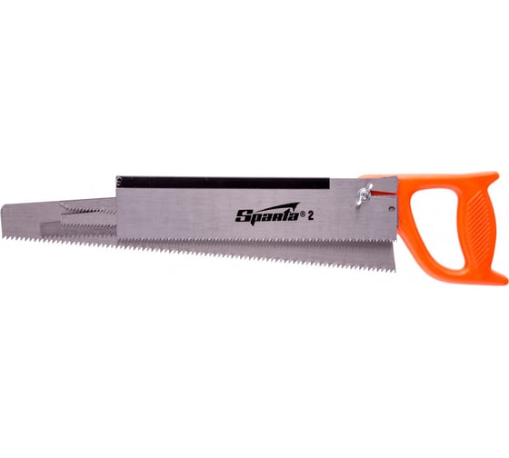 Изображение товара Ножовка по дереву 350 мм, 5 сменных полотен, пластиковая рукоятка SPARTA 231255
