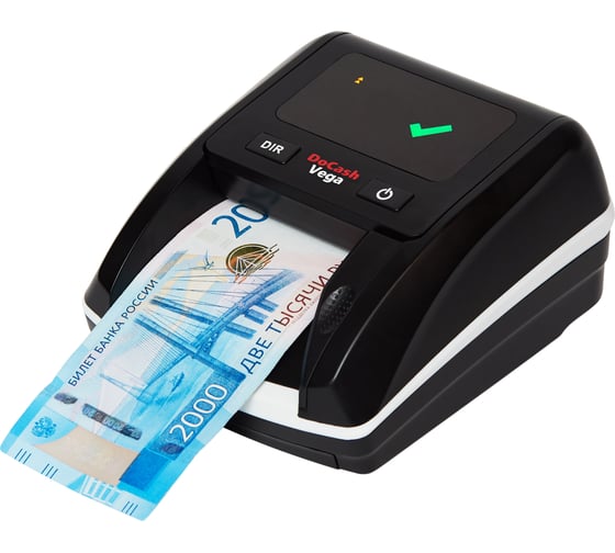 Изображение товара Автоматический детектор банкнот DoCash Vega с АКБ, антистокс, пиктограммы да/нет 13566