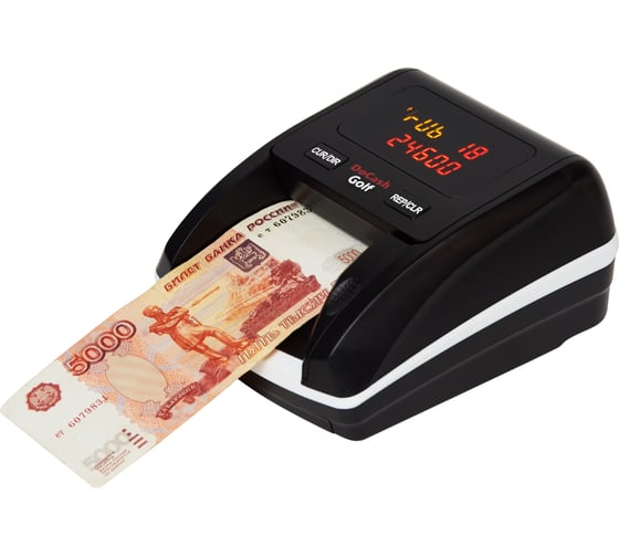 Изображение товара Автоматический детектор банкнот DoCash Golf без АКБ, антистокс, определение номинала 12954
