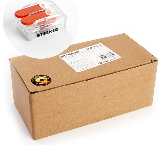 Изображение товара Универсальная компактная 2-проводная клемма STEKKER 0,5-6 мм2, LD221-612, 39863