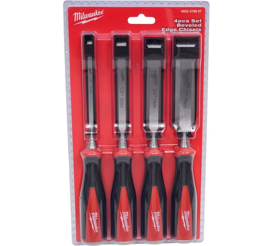 Изображение товара Набор плоских стамесок Milwaukee 4 ед. 4932479897