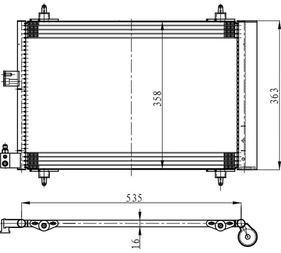 Изображение товара Радиатор кондиционера для автомобилей Citroen Berlingo I /Peugeot Partner I LUZAR LRAC 2016
