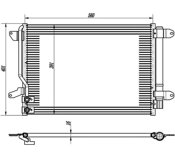 Изображение товара Радиатор кондиционера для автомобилей Jetta LUZAR LRAC 1803
