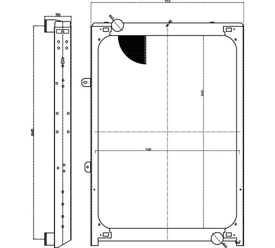 Изображение товара Радиатор охлаждения для автомобилей Shacman F2000/F3000/X3000 с двигателем WP10/12 LUZAR LRc 3064