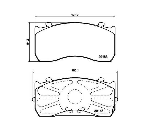 Изображение товара Колодки тормозные дисковые для автомобилей ГАЗ 33104, MAN, Mercedes с монтажным комплектом TRIALLI PFT 29115