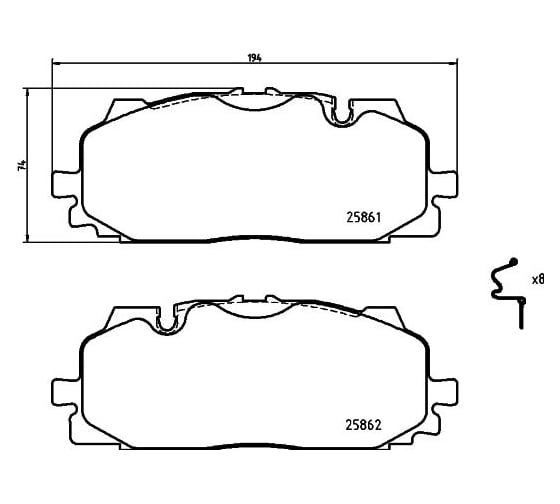 Изображение товара Колодки тормозные дисковые передние для автомобилей Audi A4 / A5 / A6 / A7 c тормозной системой Akebono TRIALLI PF 4473