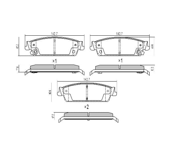 Изображение товара Колодки тормозные дисковые задние для автомобилей Chevrolet Tahoe / Cadillac Escalade TRIALLI PF 4397