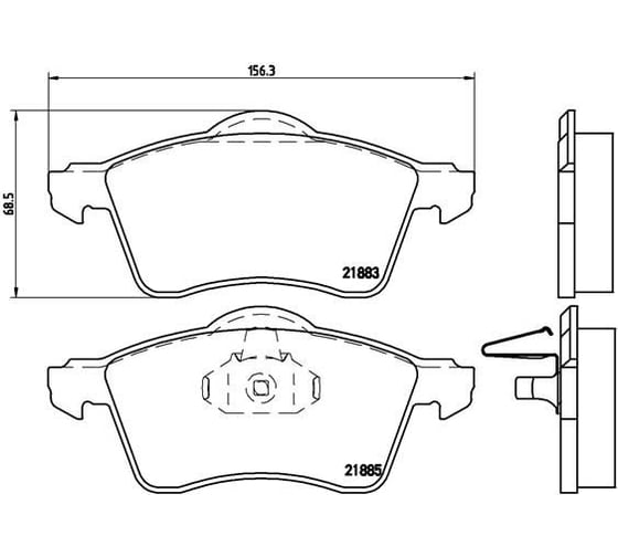 Изображение товара Колодки тормозные дисковые передние для автомобилей VW Transporter T4 156.3мм TRIALLI PF 1836