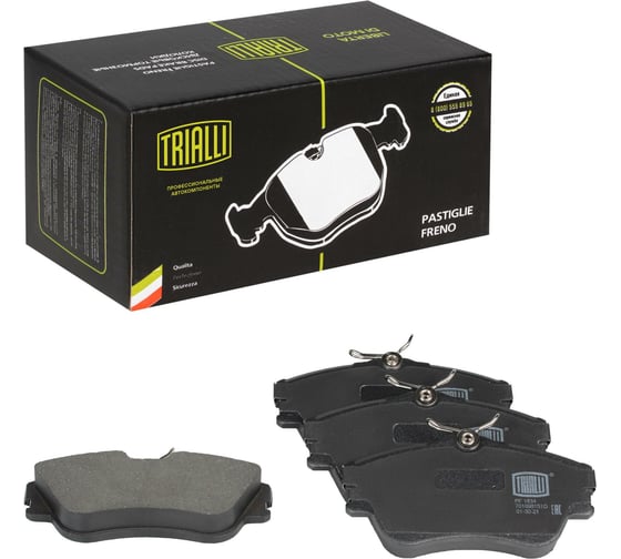 Изображение товара Колодки тормозные дисковые передние для автомобилей Volkswagen Transporter T4 129.7 мм без датчика TRIALLI PF 1834