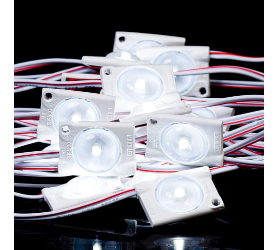 Изображение товара Светодиодный модуль MAKSILED 0.5Вт, 12В, IP65, SMD2835 1LED, 45лм, нейтральный белый, 20 шт./упаковка ML-M1SN-XL-2835-NW-LP