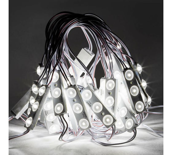 Изображение товара Светодиодный модуль MAKSILED 1.44Вт, 12В, IP67, SMD2835 3LED, 240лм, холодный белый, 20 шт./упаковка ML-M3SM-L-2835-W
