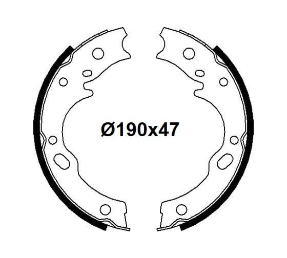 Изображение товара Колодки тормозные для автомобилей Isuzu N-Series барабанные стояночного тормоза 190x47 TRIALLI GF 4647