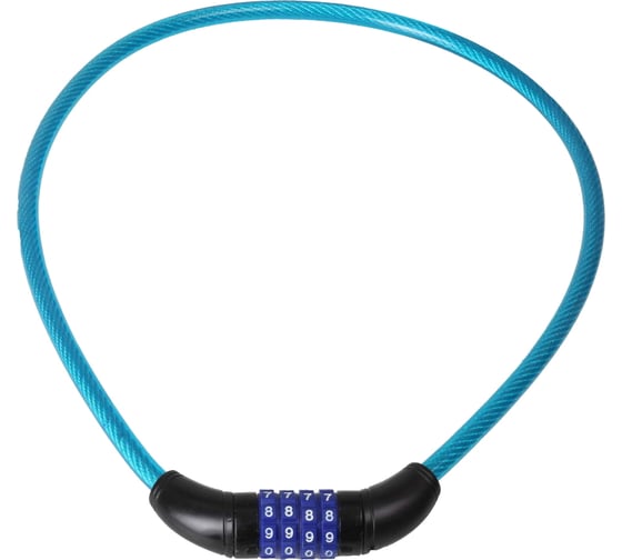 Изображение товара Замок Зубр ПРОФЕССИОНАЛ тросовый, кодовый, с изменяемым кодом, длина троса - 650мм, d 10мм 37262-65_z01