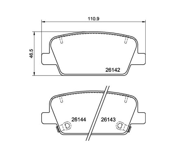 Изображение товара Колодки тормозные дисковые задние для автомобилей Hyundai Santa Fe с электронным парковочным тормозом TRIALLI PF 0876