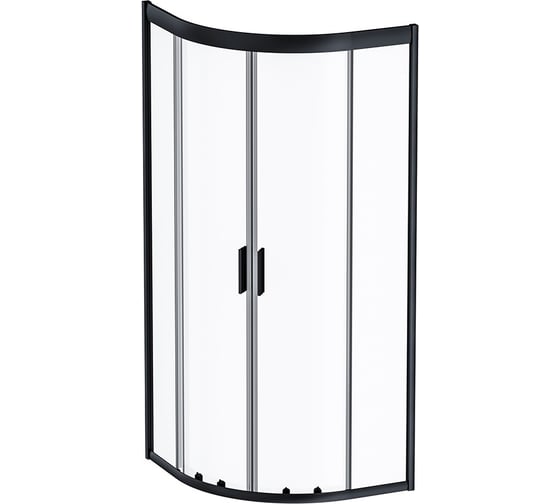 Изображение товара Душевое ограждение AM.PM Gem 1/4 Rond, 80x80, стекло прозрачное, профиль черный матовый, без поддона W90G-401-080BT