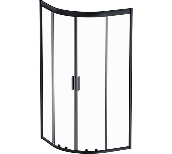 Изображение товара Душевое ограждение AM.PM Gem 1/4 Rond 90x90 стекло прозрачное, профиль черный матовый, без поддона W90G-401-090BT
