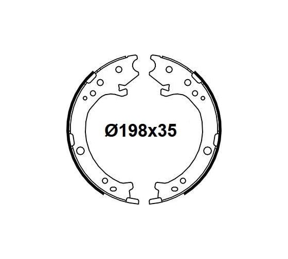 Изображение товара Колодки тормозные для автомобилей Honda CR-V / CR-V / CR-V барабанные стояночного тормоза 198x35 TRIALLI GF 4632