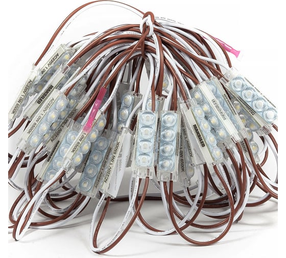 Изображение товара Светодиодный модуль MAKSILED 1Вт, 220В, IP67, SMD2835 4LED, 100лм, холодный белый, 50 шт./упаковка ML-M4SN-L-2835-W-220V