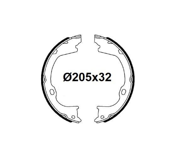 Изображение товара Колодки тормозные для автомобилей Jeep Grand Cherokee IV барабанные стояночного тормоза 205x32 TRIALLI GF 4655