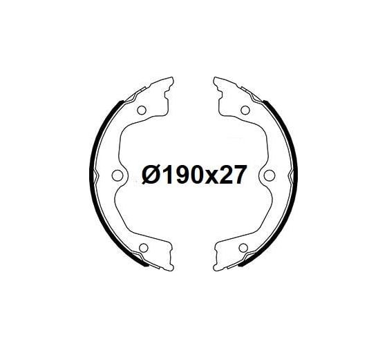 Изображение товара Колодки тормозные для автомобилей Honda Accord VIII / Legend барабанные стояночного тормоза 190x27 TRIALLI GF 4652