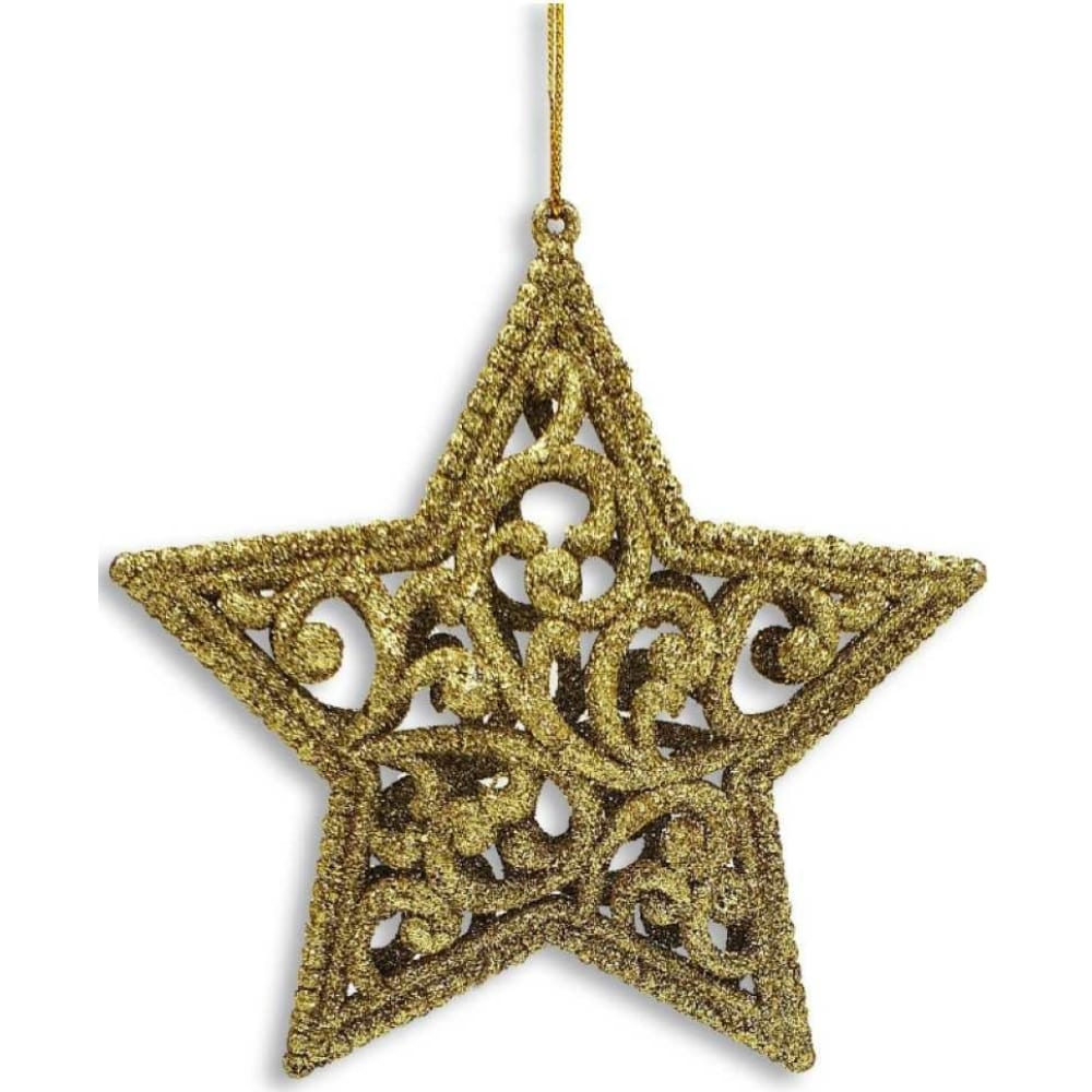 Елочное украшение Магия праздника термоаппликация звезда с пайетками d 7 5 см золотой