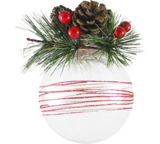 Изображение товара Елочное украшение Магия праздника ШАР С ШИШКАМИ 12 см NY110