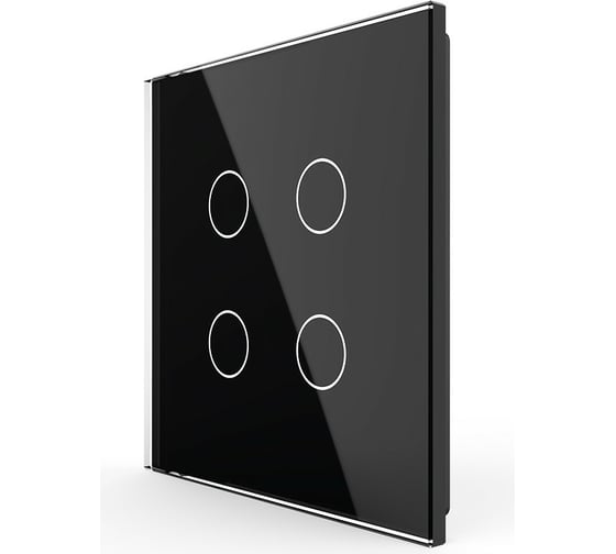 Изображение товара Панель для сенсорного выключателя LIVOLO UK стандарт, 4 клавиши, цвет черный, стекло C3-4C-62