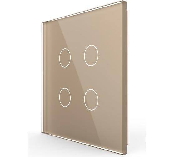 Изображение товара Панель для сенсорного выключателя LIVOLO UK стандарт, 4 клавиши, цвет золотой, стекло C3-4C-63